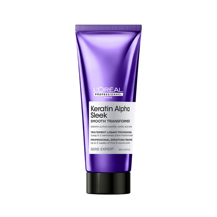 L’Oréal Professionnel Keratin Alpha Sleek Smoothing Treatment 200ml purple tube with black cap