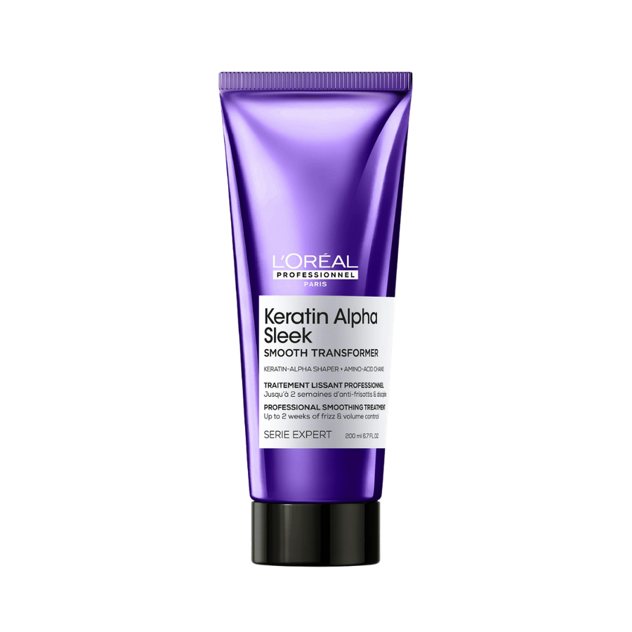 L’Oréal Professionnel Keratin Alpha Sleek Smoothing Treatment 200ml purple tube with black cap