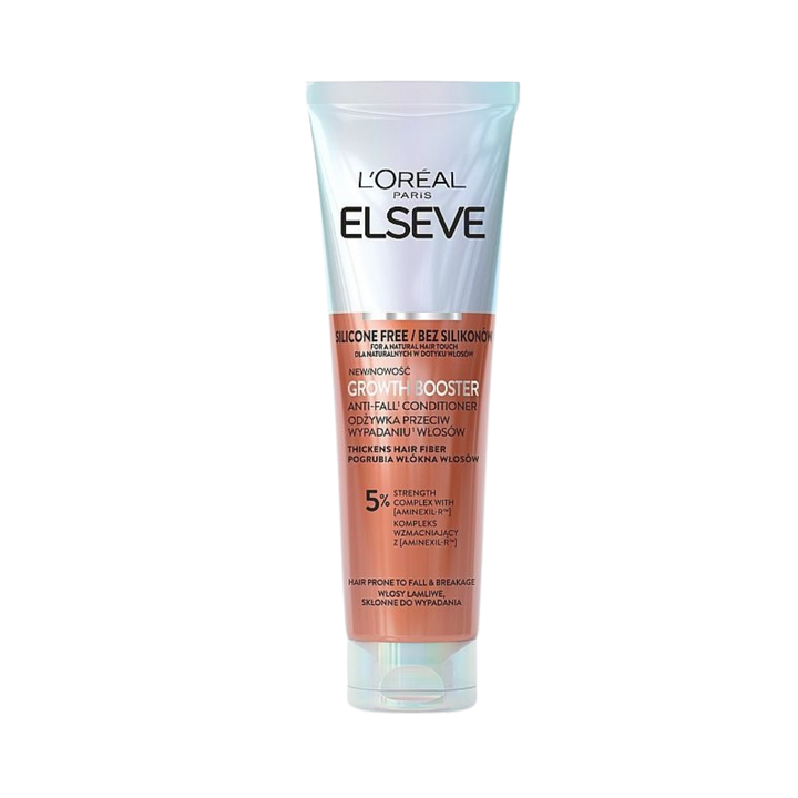 L'Oreal Paris Elseve Growth Booster anti-fall conditioner tube, silver and copper squeeze packaging