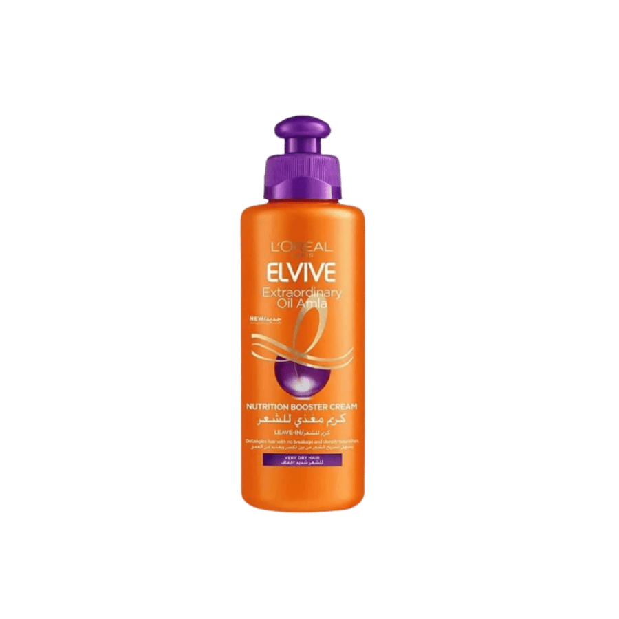 L'Oréal Paris Elvive Extraordinary Oil Amla leave-in nutrition booster cream bottle with purple pump cap