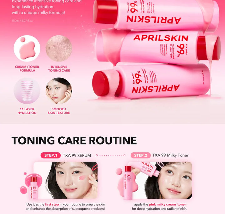 APRILSKIN TXA Niacinamide 99 Milky Toner - 150ml | أبريل سكين تونر حليبي 99% نياسيناميد - 150مل