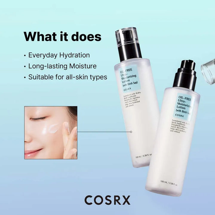 Cosrx Oil Free Ultra Moisturizing Lotion - 100ml | كوزركس مرطب لوشن للوجه خالي من الزيوت - 100 مل - 100 مل