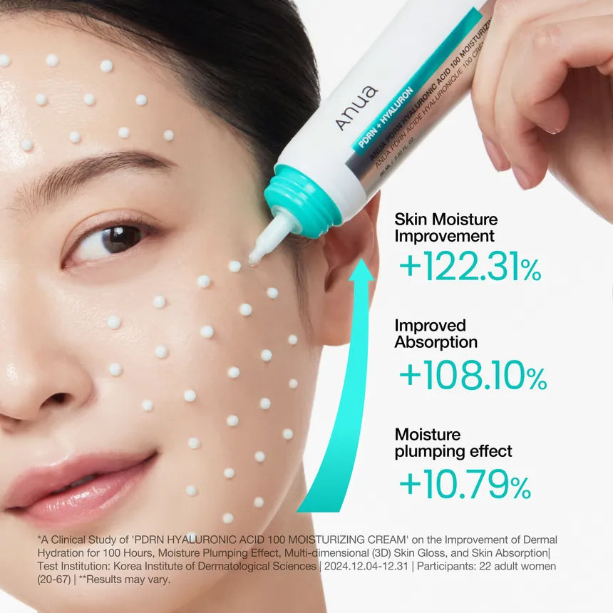 ANUA PDRN HYALURONIC ACID 100 MOISTURE CREAM 60ml | أنوا كريم الهيالورونيك اسيد للوجه - 60 مل