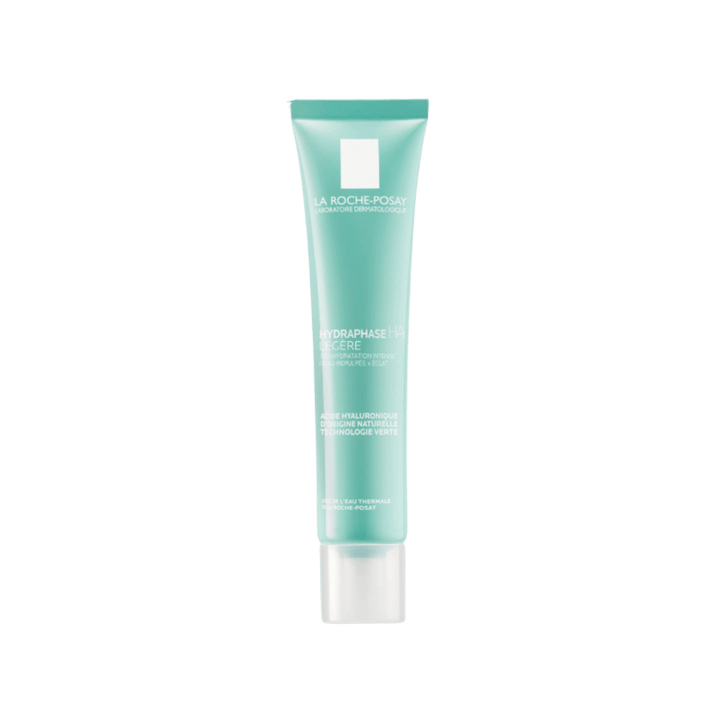 La Roche-Posay Hydraphase HA Légère moisturizer in turquoise tube with translucent white cap
