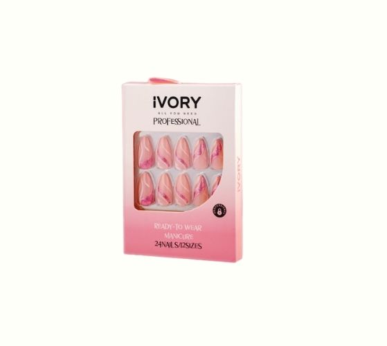 IVORY Nail Art Print - 24nails | ايفوري أظافر اصطناعية - 24 ظفر