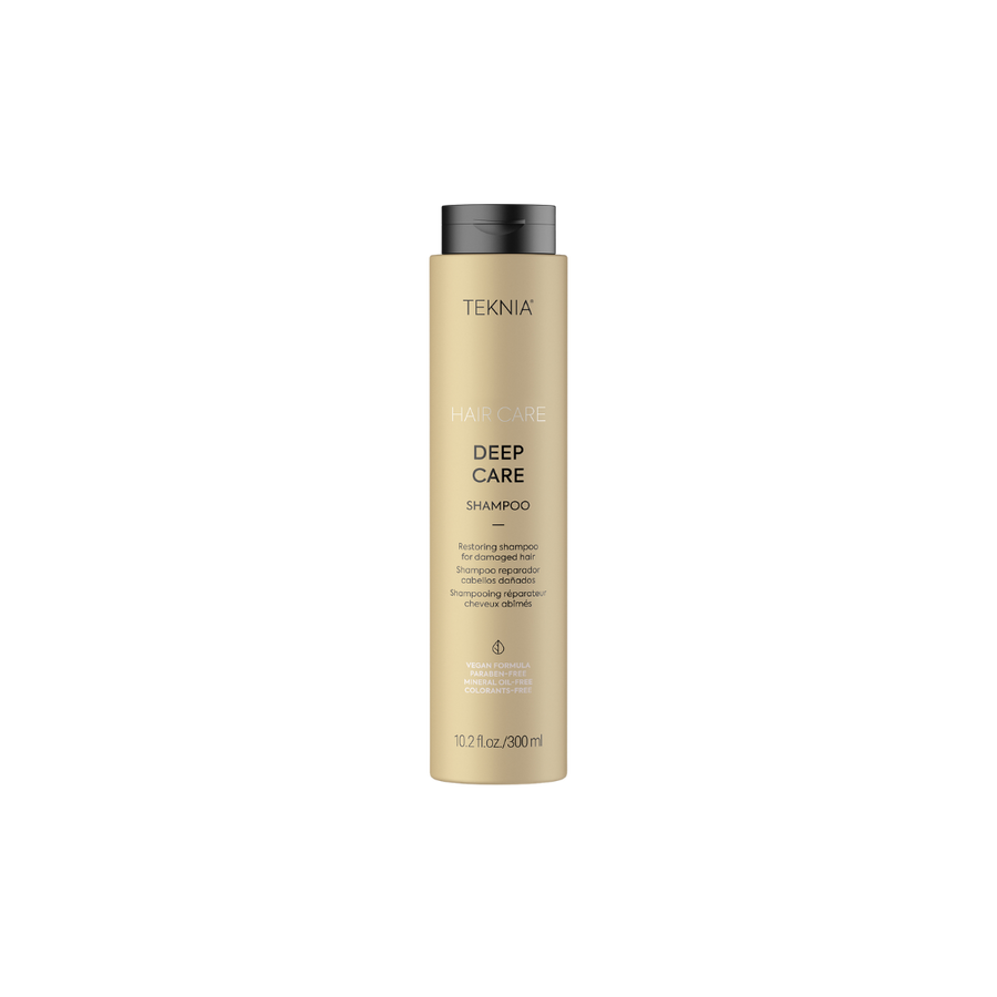 Teknia Hair Care Deep Care Shampoo bottle with black cap, damaged hair shampoo, 300 ml.