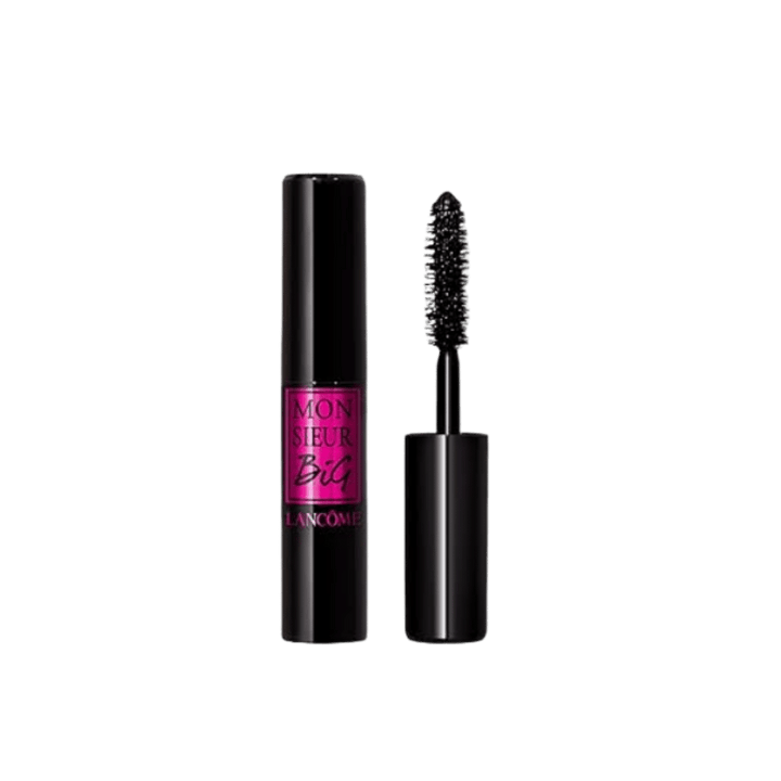 Lancôme Monsieur Big mascara in black tube with pink label and black applicator wand