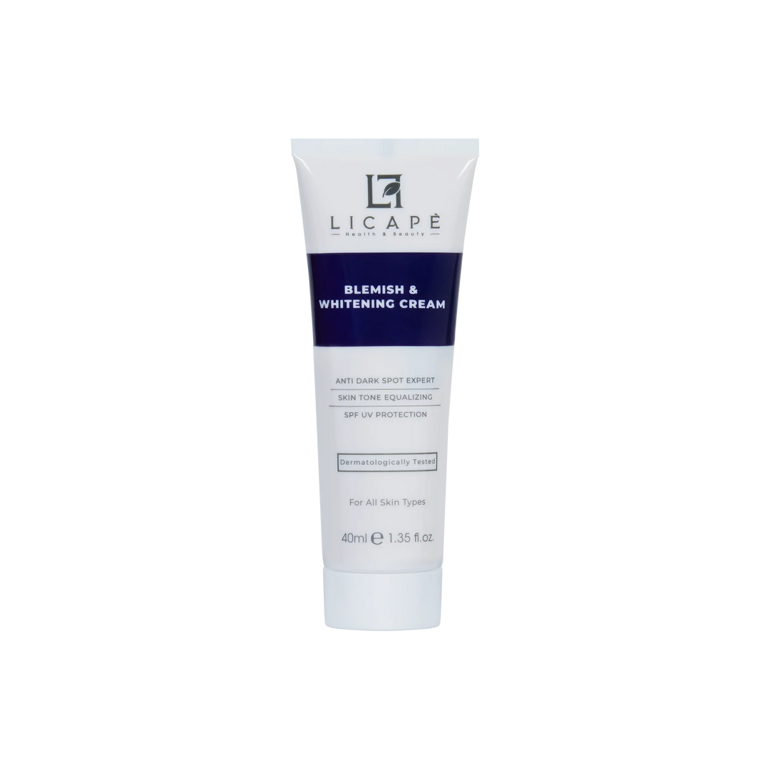 Licape blemish and whitening cream tube, anti dark spot face cream with SPF UV protection for all skin types 40ml