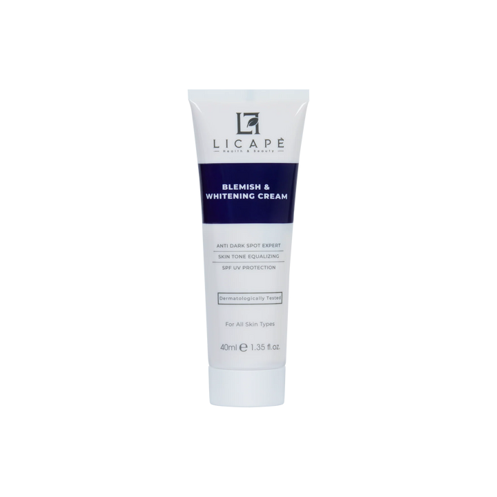Licape blemish and whitening cream tube, anti dark spot face cream with SPF UV protection for all skin types 40ml