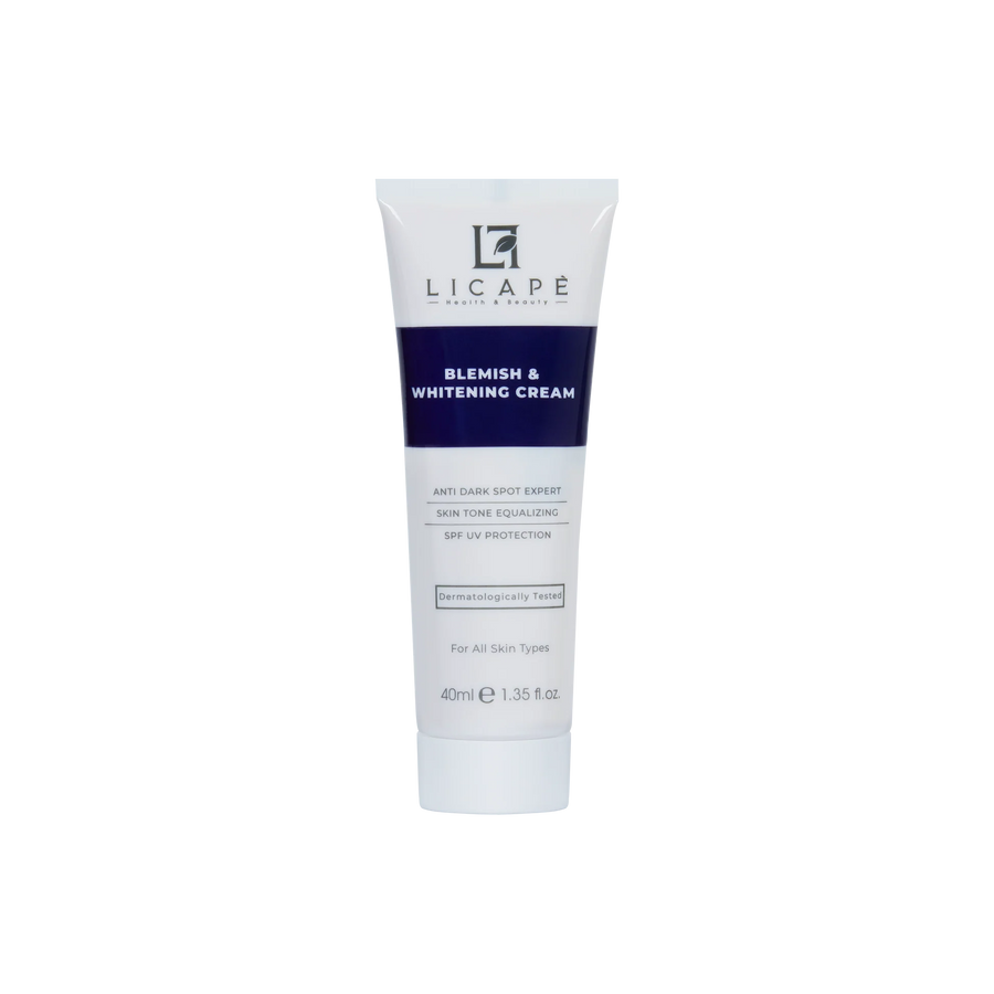 Licape blemish and whitening cream tube, anti dark spot face cream with SPF UV protection for all skin types 40ml