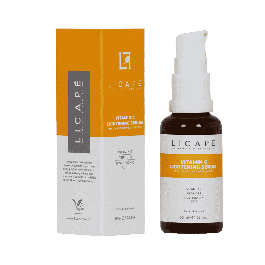 LICAPE vitamin C serum 30ml amber glass pump bottle brightening serum packaging