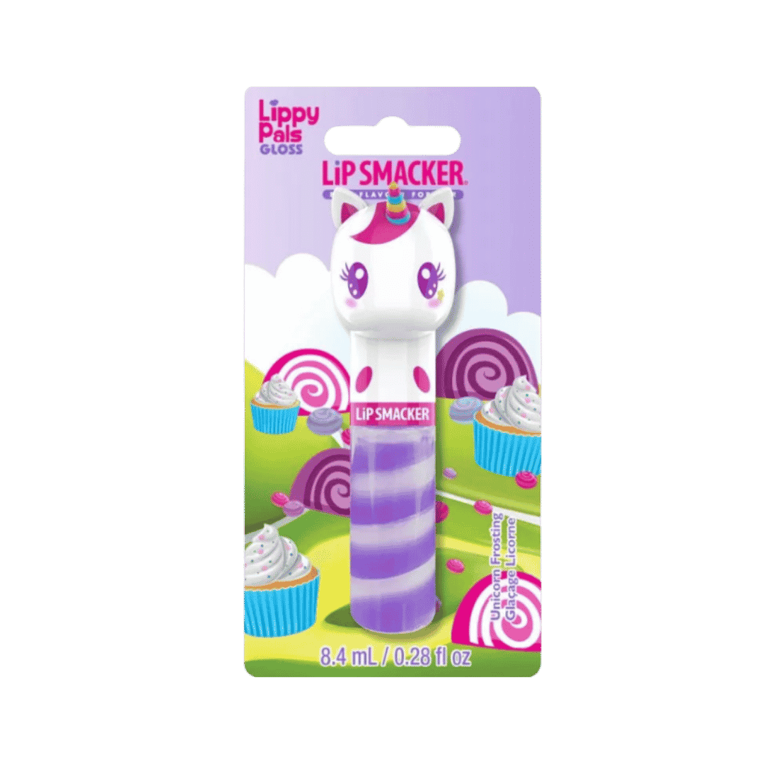 Lip Smacker Lippy Pals Unicorn Frosting Gloss, unicorn-shaped tube on colorful blister card, 8.4ml