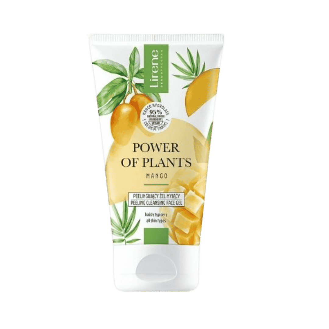 Lirene Power of Plants mango peeling cleansing face gel 150ml tube white packaging