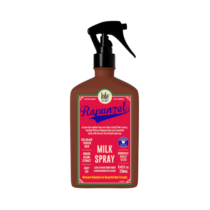 Lola Rapunzel Milk Spray leave-in hair conditioner 250 ml brown bottle with black trigger sprayer