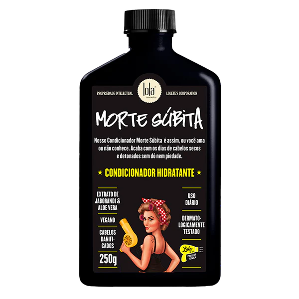 Lola Cosmetics Morte Súbita hydrating conditioner, 250g, aloe vera and jaburandi extract for damaged hair.
