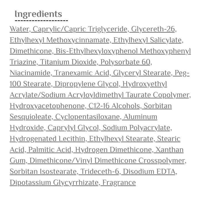 NINE LESS Mela-Pro Tranexamic Acid Sunscreen  Spf 50 - Pa ++++ -100ml | ناين ليس كريم واقي شمسي spf50 - 100 مل