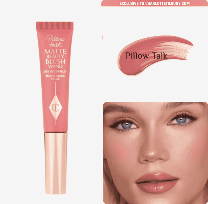 Charlotte Tilbury Matte Beauty Blush Wand Pillow Talk - 12ml | تشارلوت تيلبوري بلاش سائل مات - 12مل
