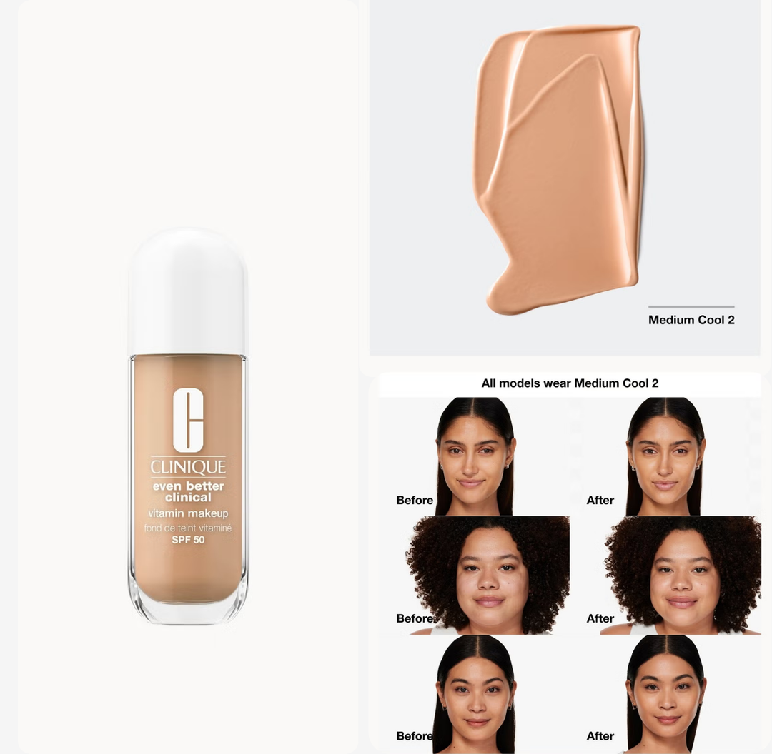 Clinique EVEN BETTER VITAMIN Foundation SPF 50 - 30ml | كلينك فاونديشن مع فيتامين وعامل حماية شمسي - 30 مل