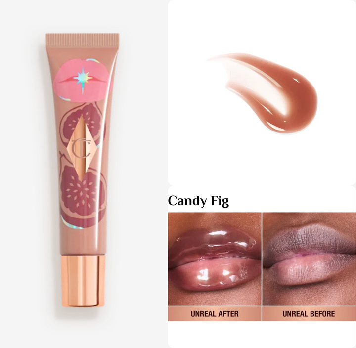 Charlotte Tilbury unreal lips healthy glow nectar nourishing lip oil juicylicious cherry glaze - 14ml | شارلوت تلبوري زيت شفاه ملون- 14مل