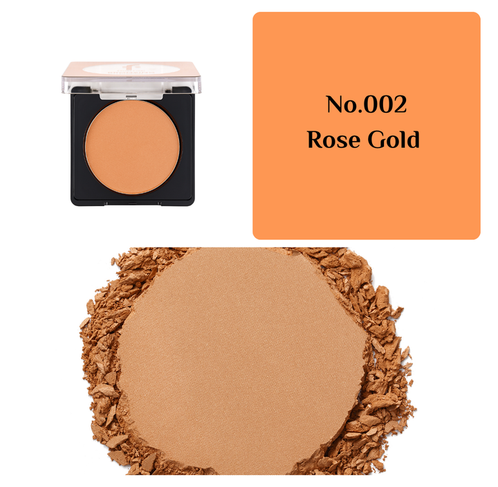 Flormar Soft Texture & Natural Shine Compact Bronzing Powder No.002 Rose Gold   | بودرة برونزر مضغوطة ذات ملمس ناعم من فلورمار رقم N 002 روز جولد من فلورمار