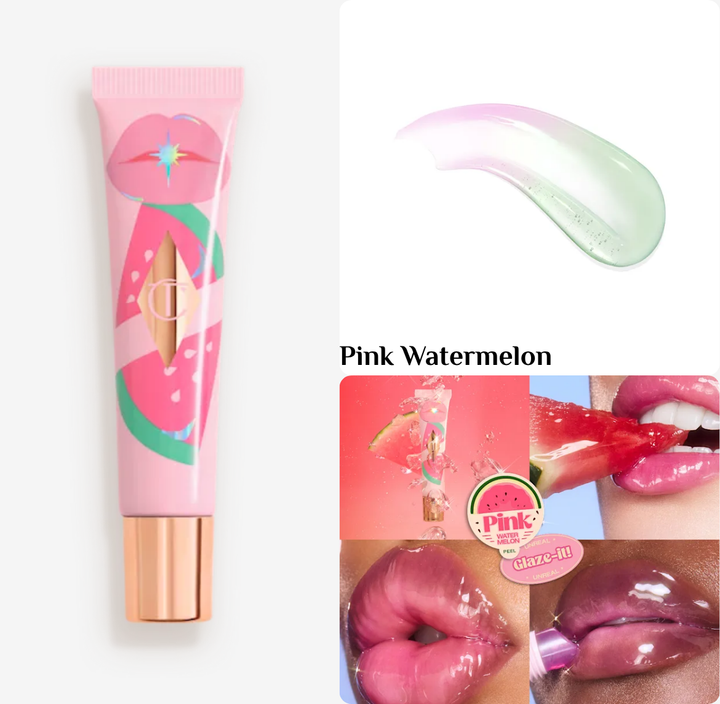 Charlotte Tilbury unreal lips healthy glow nectar nourishing lip oil juicylicious cherry glaze - 14ml | شارلوت تلبوري زيت شفاه ملون- 14مل