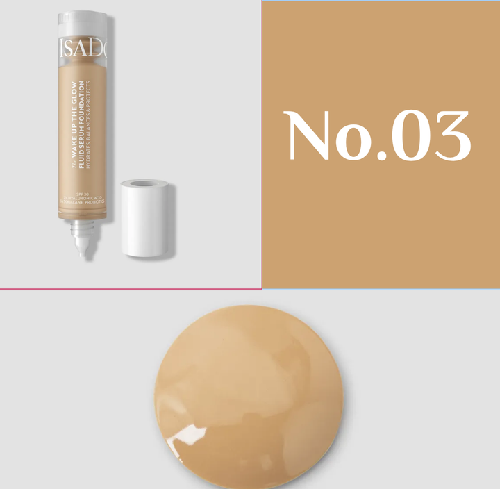 Isadora The Wake Up the Glow Fluid Serum Foundation - 30ml | إيزادورا كريم أساس سائل وايك أب ذا جلو - 30مل