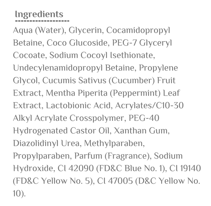Ziaja Cucumber Mint Micellar Gel - 190ml | جايا جل ميسيلار بخلاصة الخيار والنعناع - 190  مل
