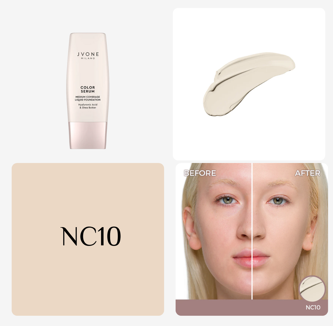 Jvone Milano Color Serum Medium Coverage Liquid Foundation - 30ml | جيفون ميلانو كريم أساس سائل تغطية متوسطة - 30 مل