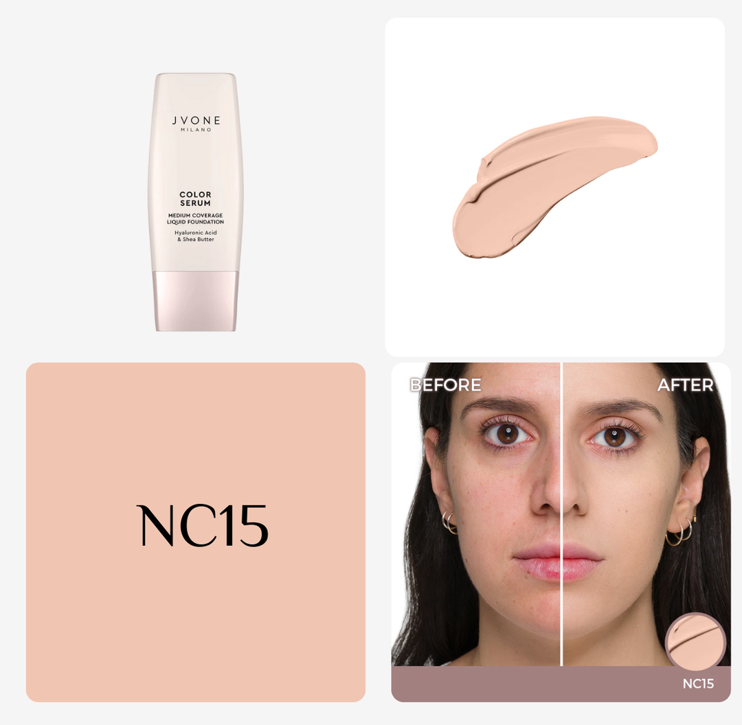 Jvone Milano Color Serum Medium Coverage Liquid Foundation - 30ml | جيفون ميلانو كريم أساس سائل تغطية متوسطة - 30 مل