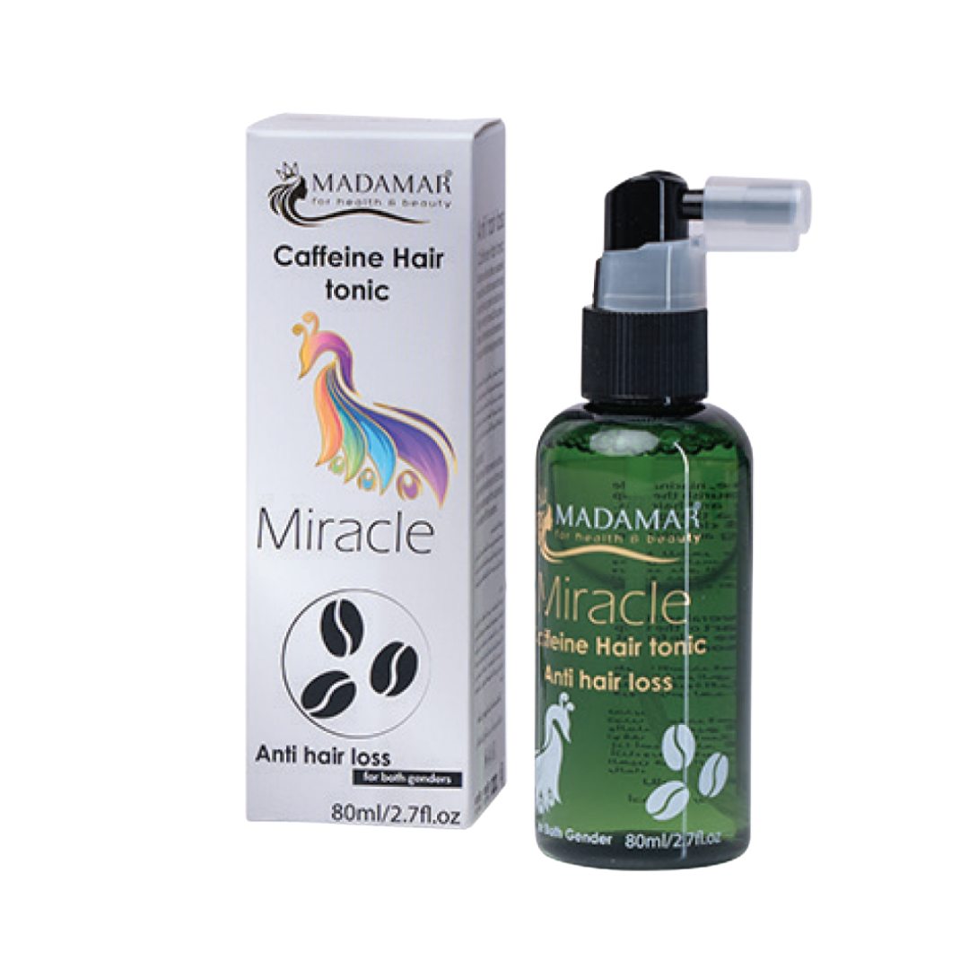 Madamar caffeine hair tonic Miracle anti hair loss spray bottle 80ml with outer box