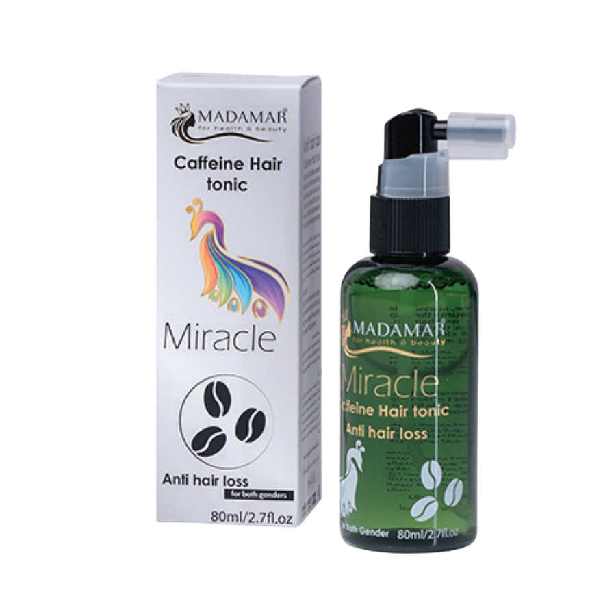 Madamar caffeine hair tonic Miracle anti hair loss spray bottle 80ml with outer box