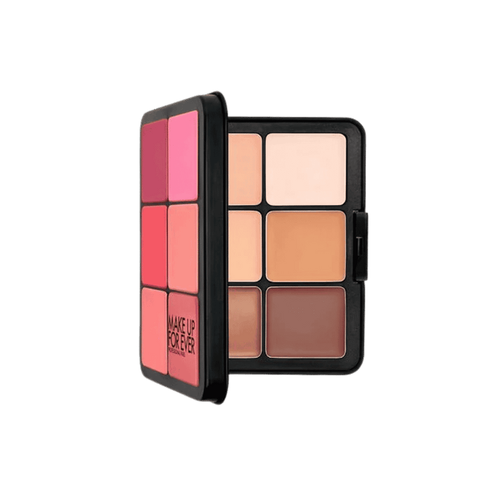 MAKE UP FOR EVER HD Skin Face Essentials palette with open cream and blush shades compact