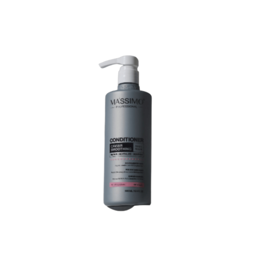 Massimo Professional Caviar Smoothing conditioner, grey 500ml pump bottle with black and pink label