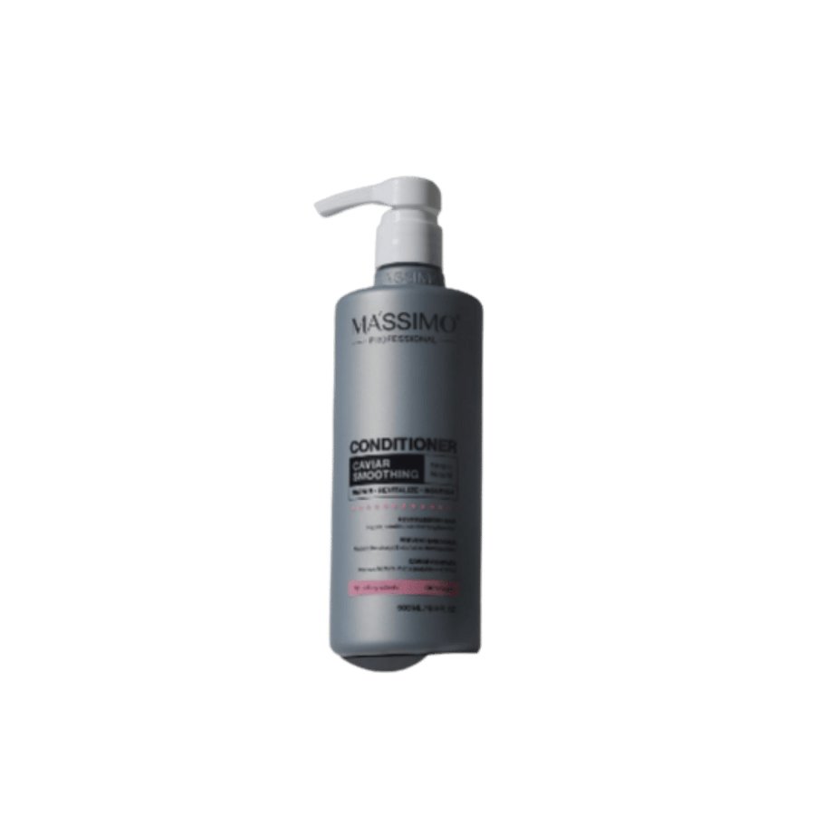 Massimo Professional Caviar Smoothing conditioner, grey 500ml pump bottle with black and pink label