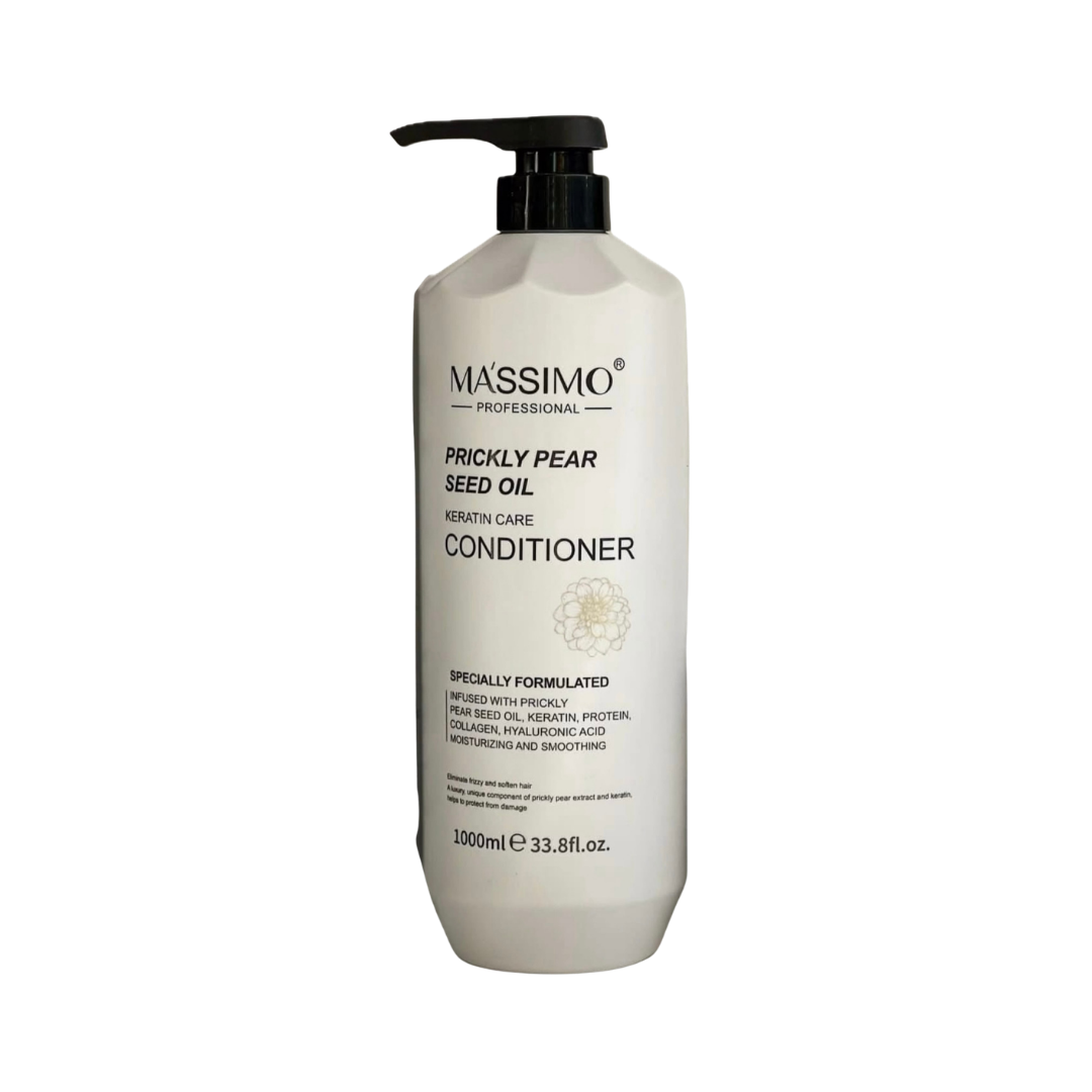 Massimo prickly pear seed oil keratin conditioner 1000 ml white pump bottle professional hair care product