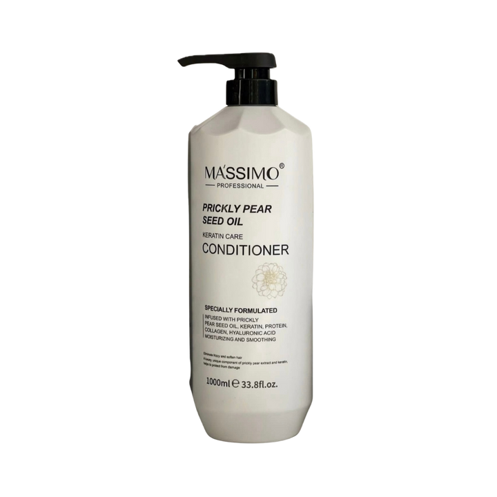 Massimo prickly pear seed oil keratin conditioner 1000 ml white pump bottle professional hair care product