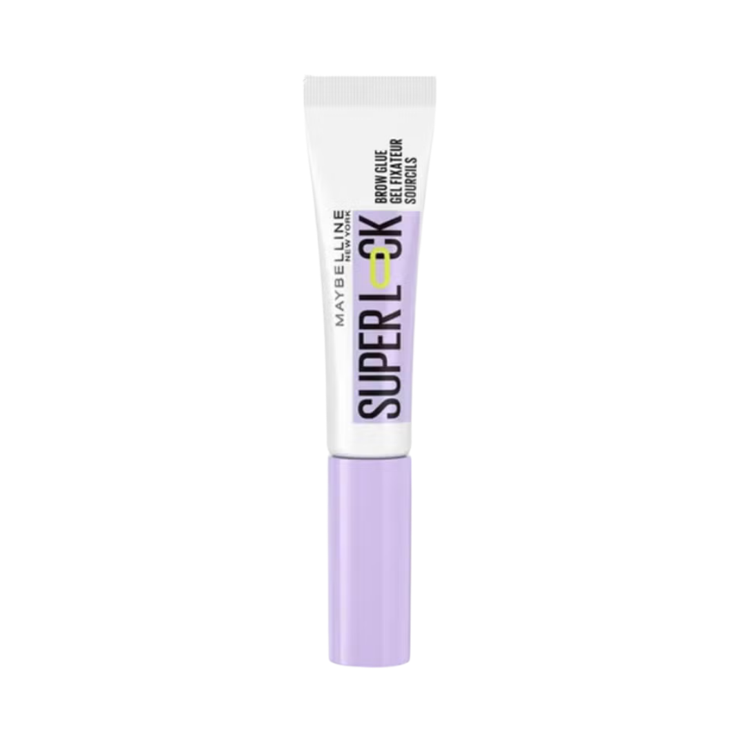 Maybelline Super Lock Brow Glue eyebrow gel 7ml white tube with lavender cap
