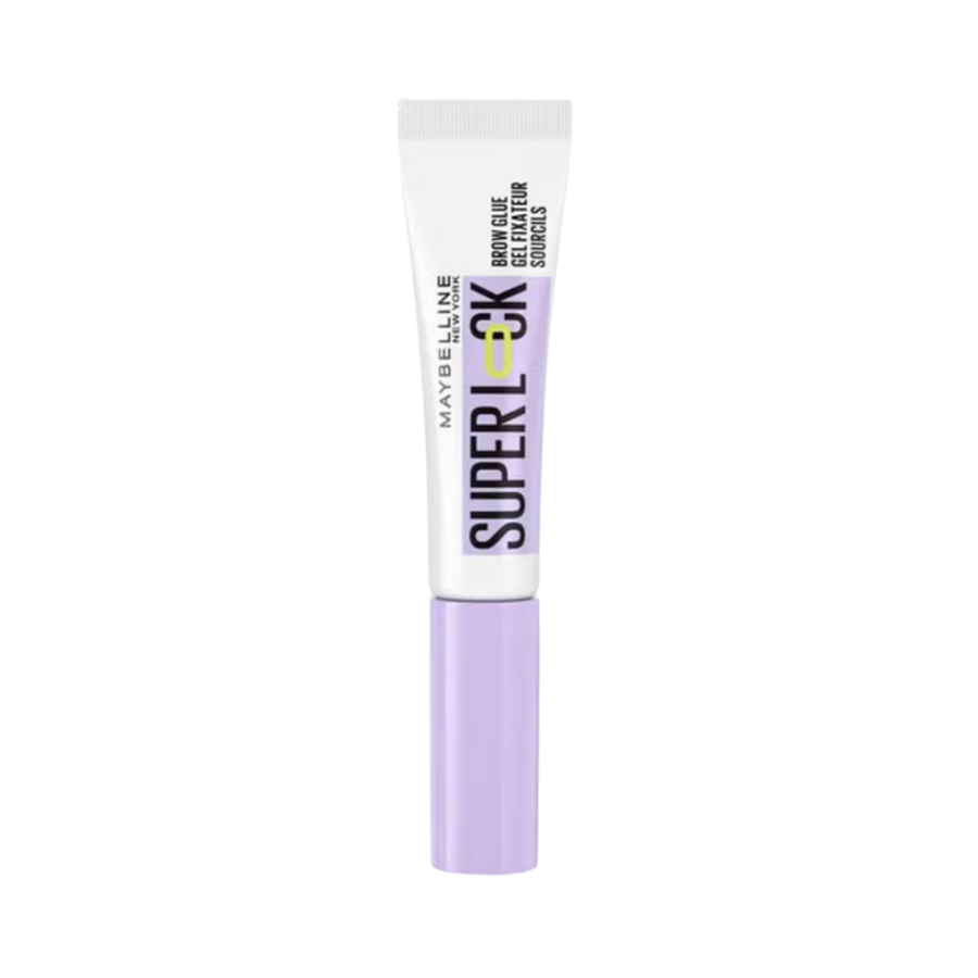 Maybelline Super Lock Brow Glue eyebrow gel 7ml white tube with lavender cap