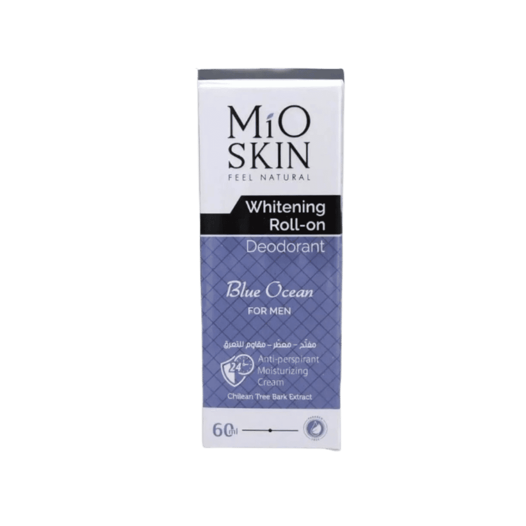 MiO Skin Whitening Roll-on Deodorant Blue Ocean for men, white and blue 60ml box