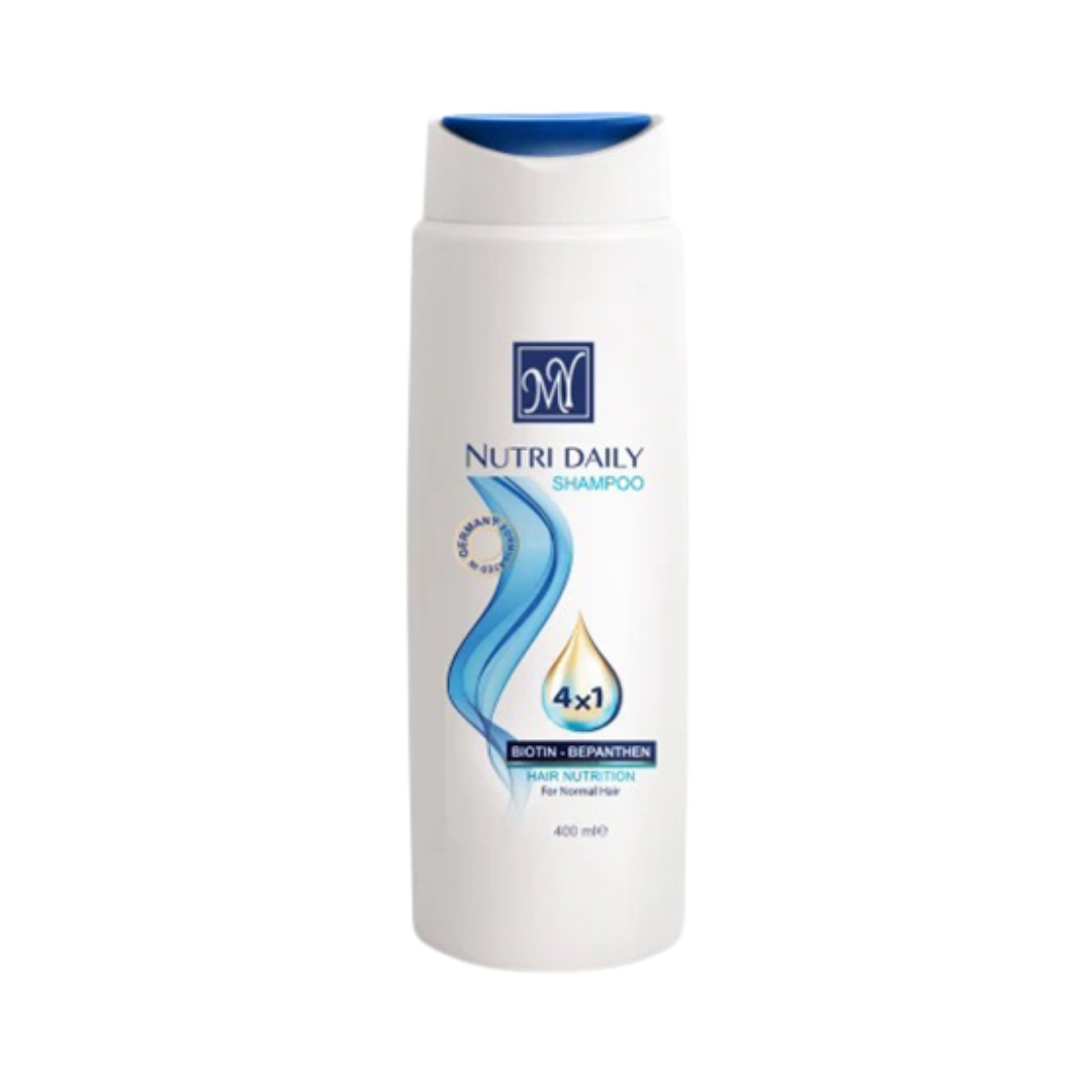 Nutri Daily Shampoo, 400ml, with Biotin and Bepanthen for hair nutrition, 4-in-1 formula for normal hair.