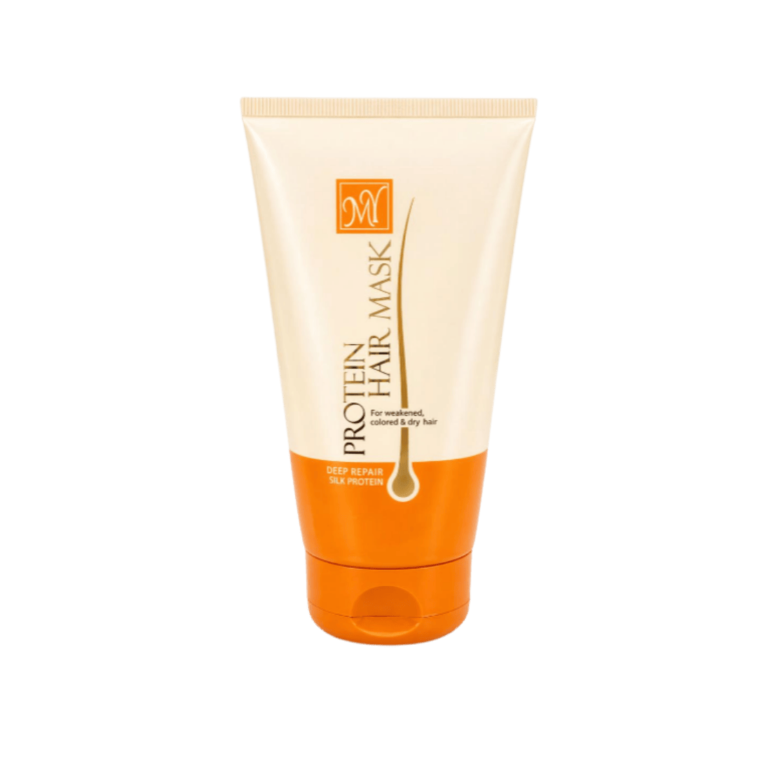 This product is a Protein Hair Mask, designed for weak, colored, and dry hair, offering deep repair with silk protein for healthier hair.