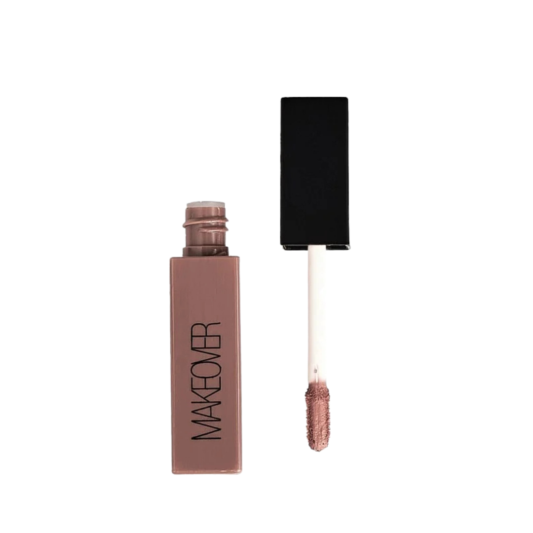 Makeover Soft Matte Lip Cream 10ml, mauve rectangular tube with black cap and applicator wand