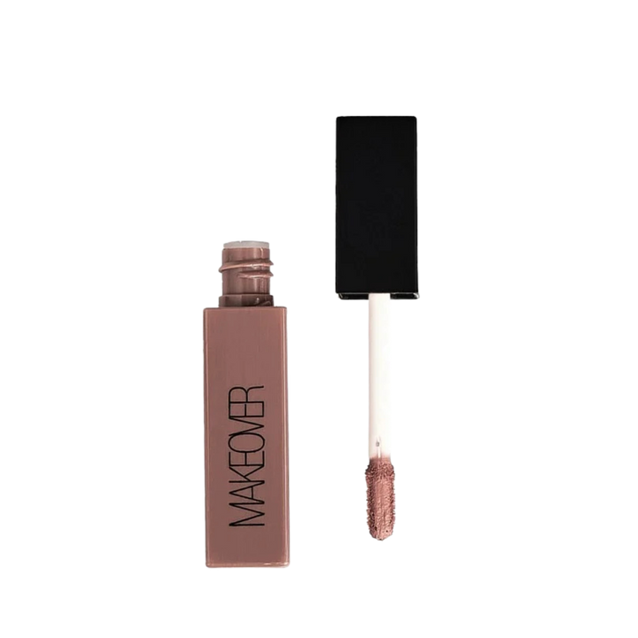 Makeover Soft Matte Lip Cream 10ml, mauve rectangular tube with black cap and applicator wand