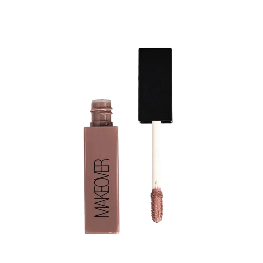 Makeover Soft Matte Lip Cream 10ml, mauve rectangular tube with black cap and applicator wand