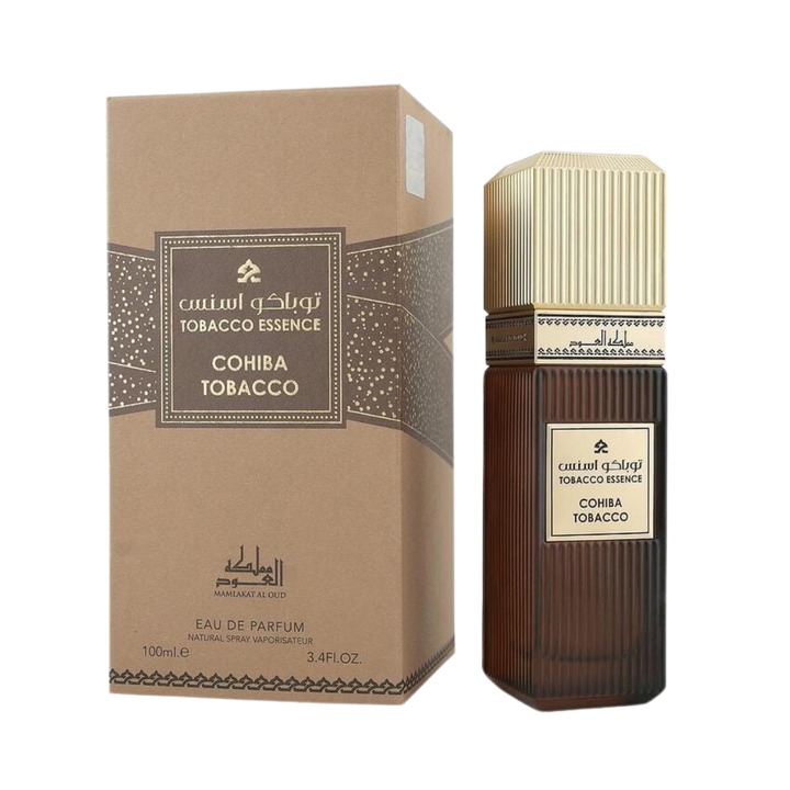 Tobacco Essence Cohiba Tobacco eau de parfum 100ml brown bottle with gold cap boxed spray fragrance
