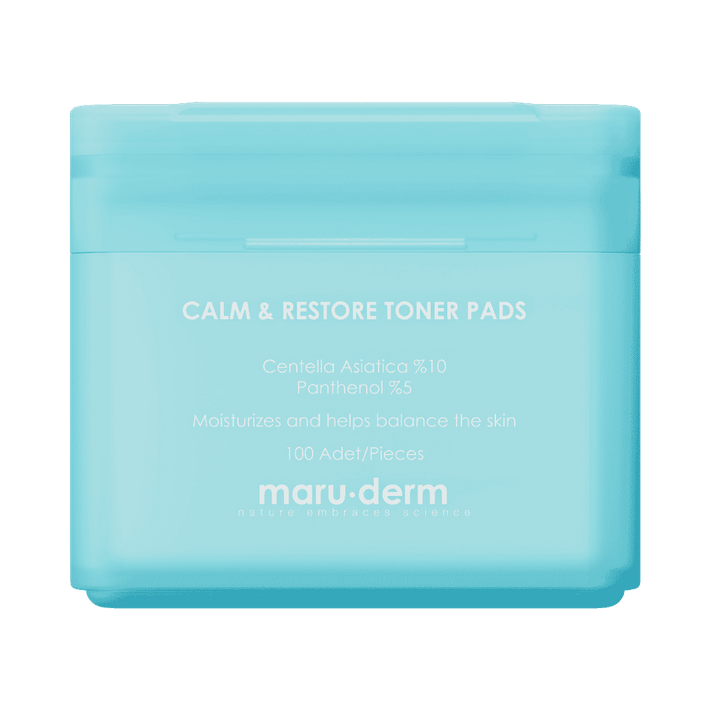 Maruderm hydrogel toner pads container Calm Restore Centella Panthenol 100 pieces blue jar