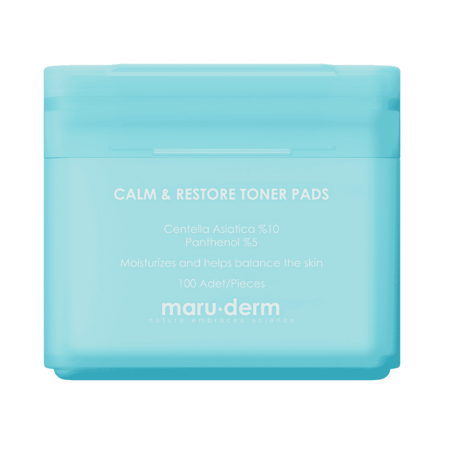 Maruderm hydrogel toner pads container Calm Restore Centella Panthenol 100 pieces blue jar