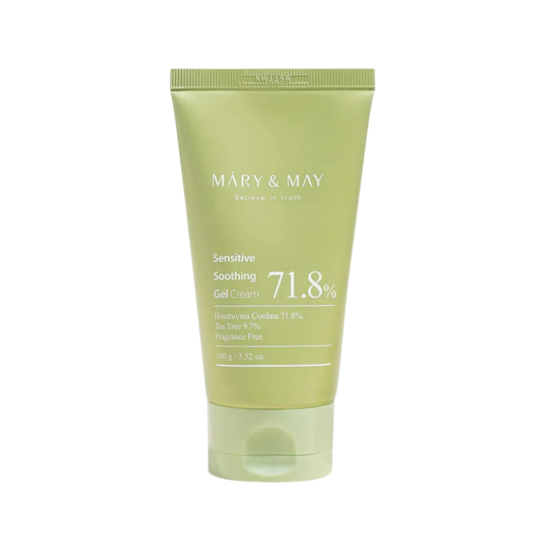 Mary&May Sensitive Soothing Gel Cream 100g green squeeze tube with flip cap and white label