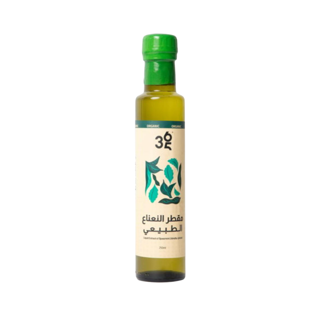 My 365 Health spearmint liquid extract 250ml glass bottle green cap Arabic label natural supplement
