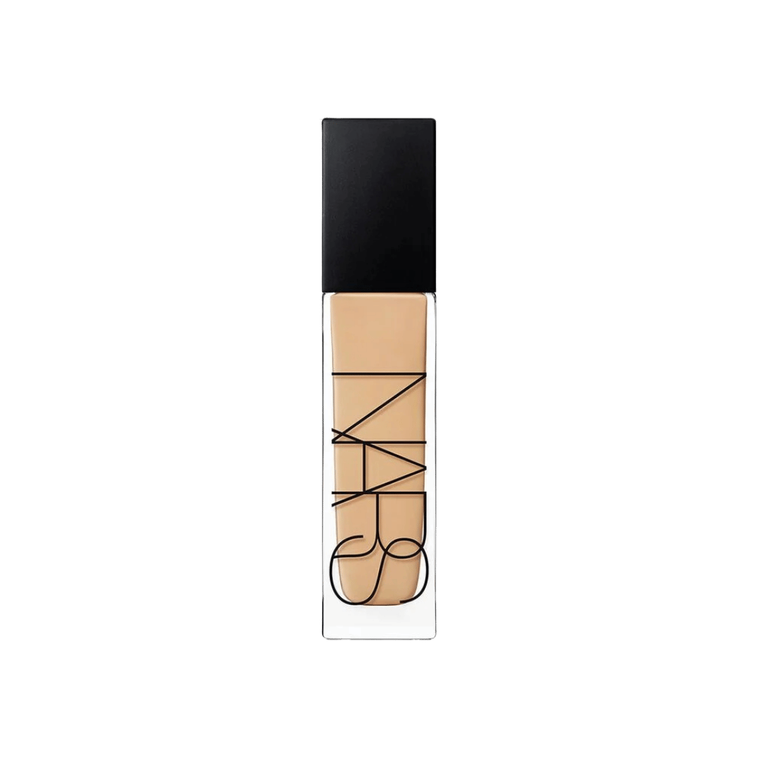 NARS Natural Radiant Longwear Foundation in Punjab shade with black cap and glass bottle
